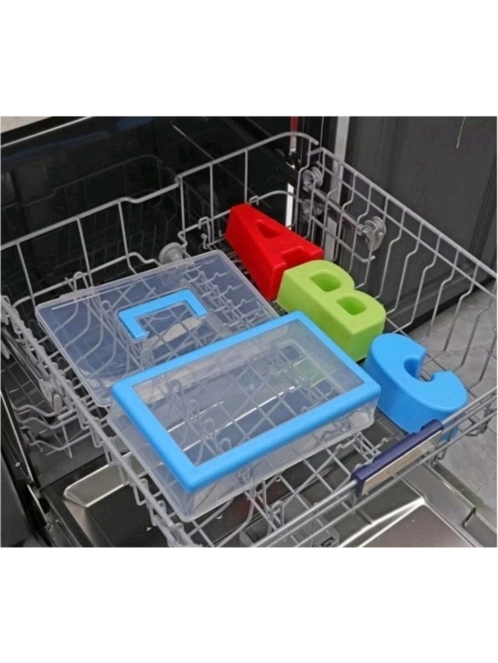 Cook With Color ABC Snack Box Food Storage Container One Size Blue Red - Picture 3 of 6